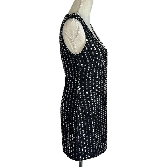 Seni & Cade Black Sequin V-Neck Mini Dress - Picture 6 of 7